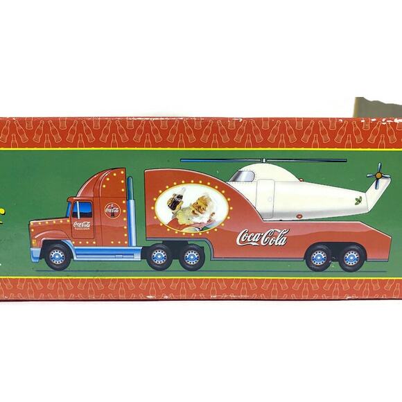Coca-Cola 2000 Holiday Helicopter Carrier With 62" Replica Helicopter New in Box - Picture 15 of 15